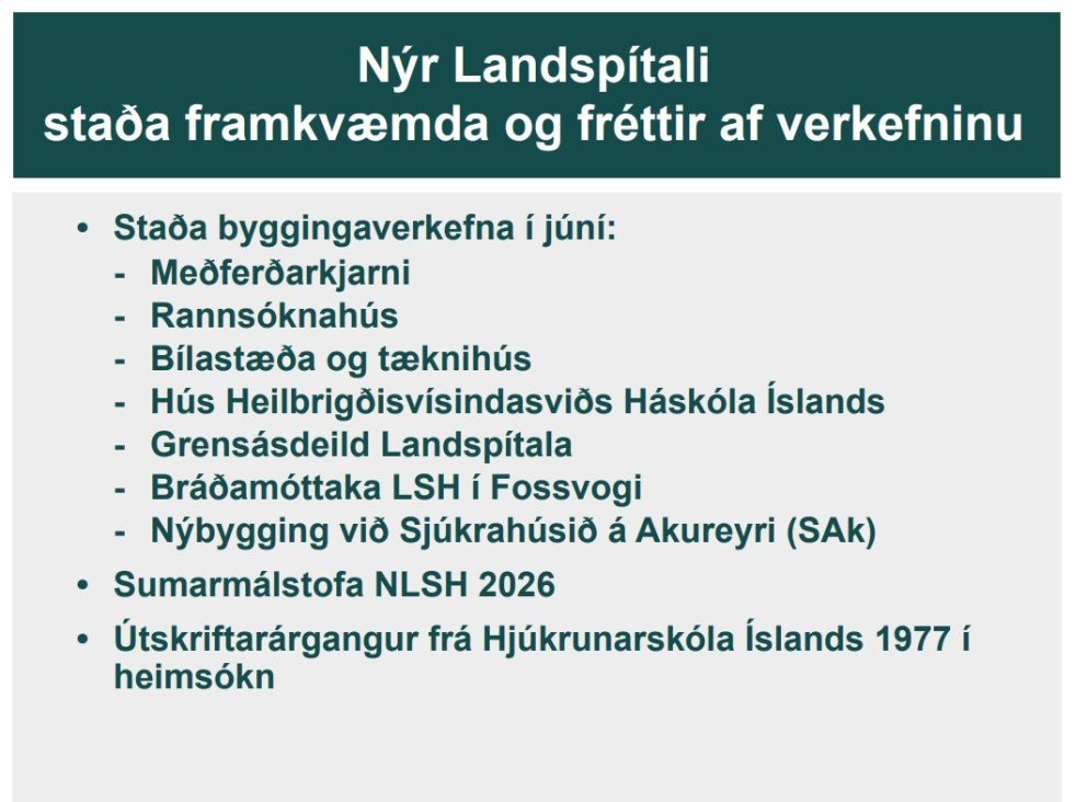 Efnisþættir Framkvæmdafrétta júní 2026