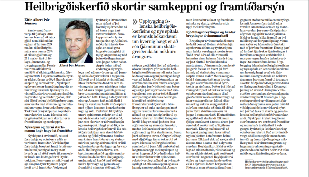 Grein Alberts Jónssonar í Morgunblaðinu 5.2.18