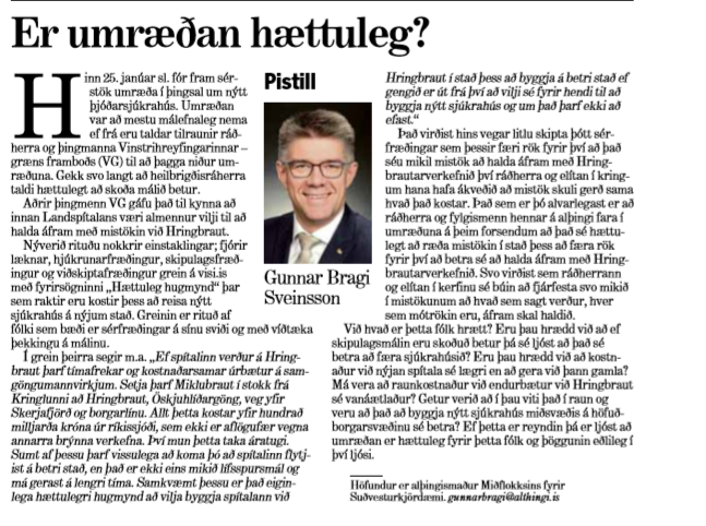 Gunnar Bragi með stórfurðulegan pistil