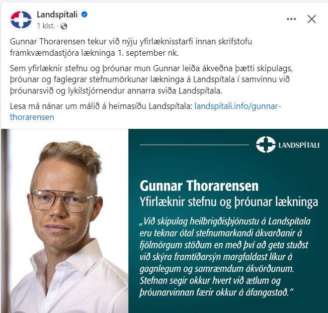 Gunnar Thorarensen með frétt