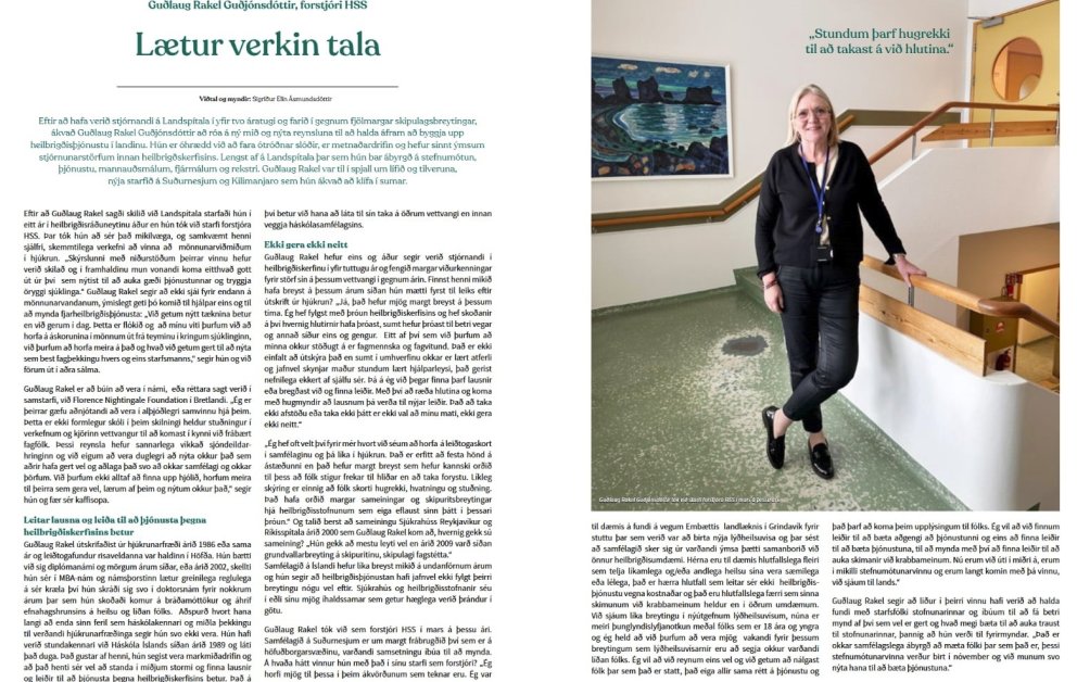 Viðtal við Guðlaugu Rakel Guðjónsdóttur forstjóra HSS