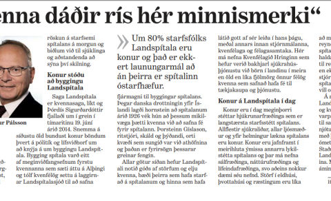 Góð grein hjá Runólfi Pálssyni forstjóra LSH í Morgunblaðinu 23.10.23